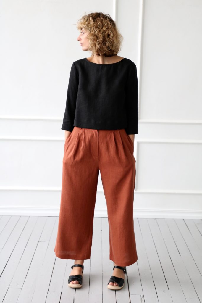 Wide leg linen culottes