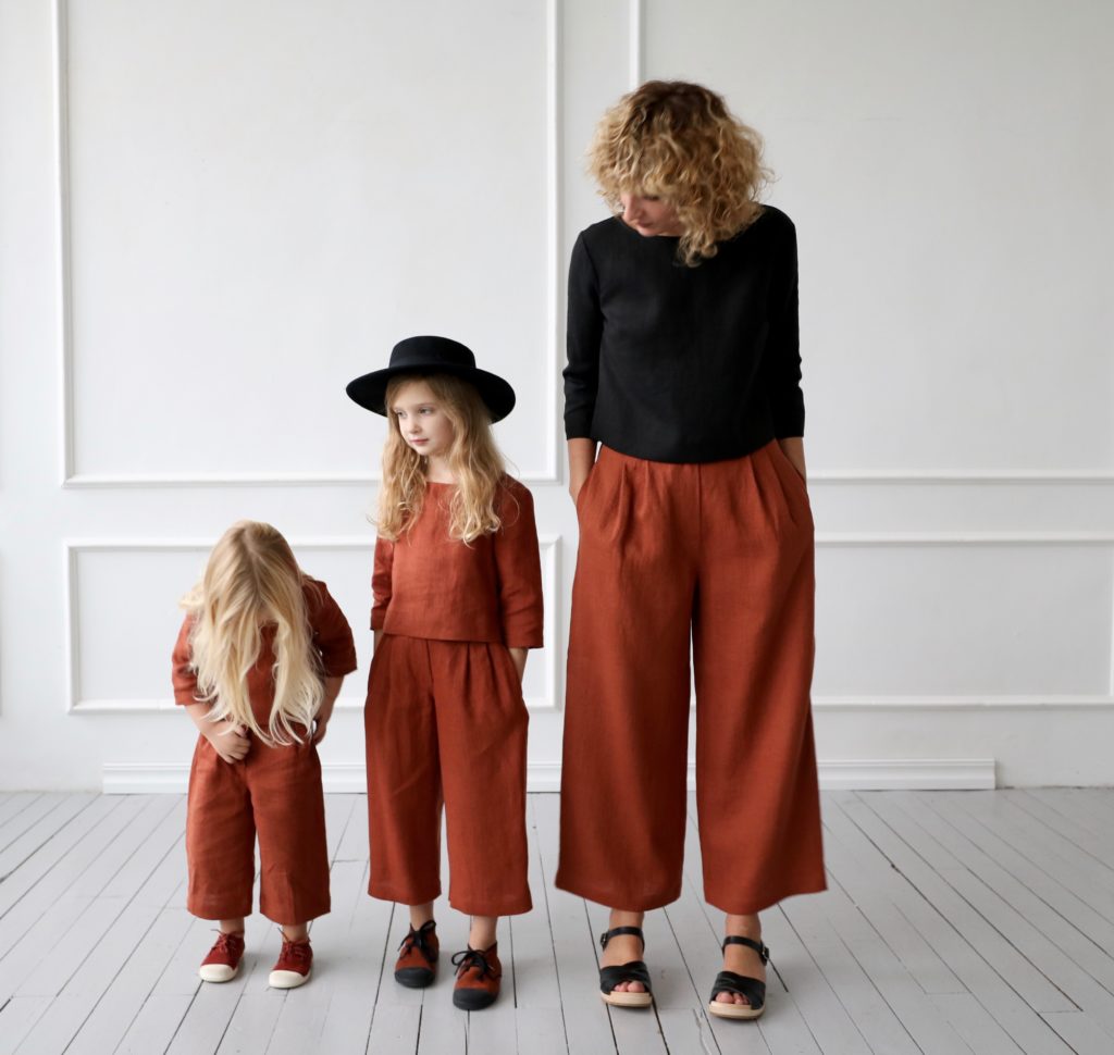 Wide leg linen culottes - Image 3