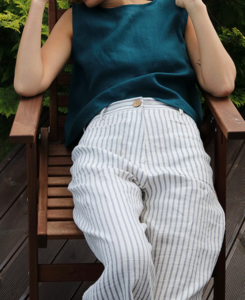 Wide Leg Linen Culottes - Image 4