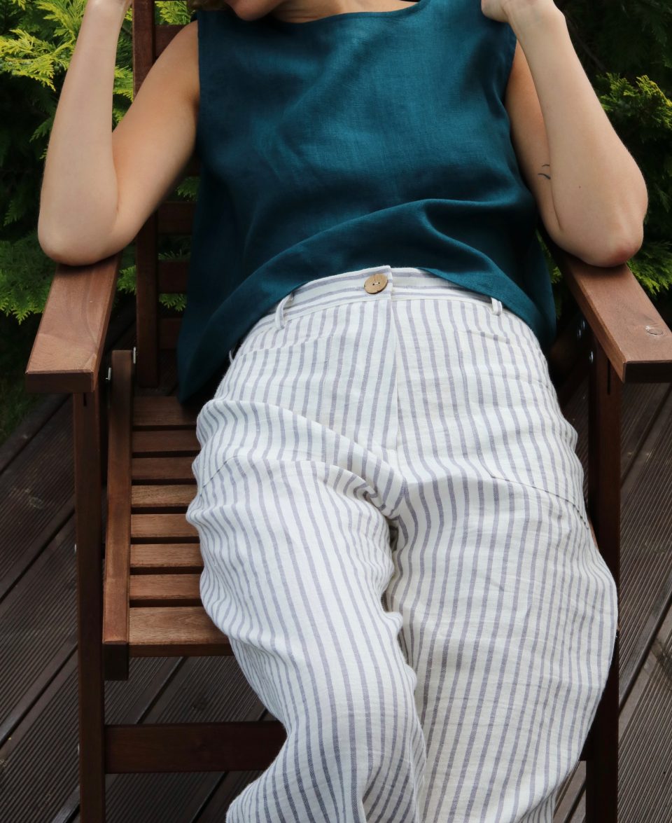 Wide Leg Linen Culottes - Image 4