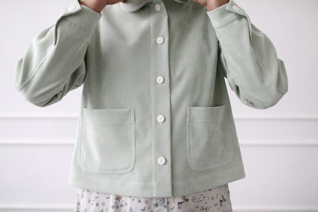 Needle-cord jacket in pale mint color - Image 5
