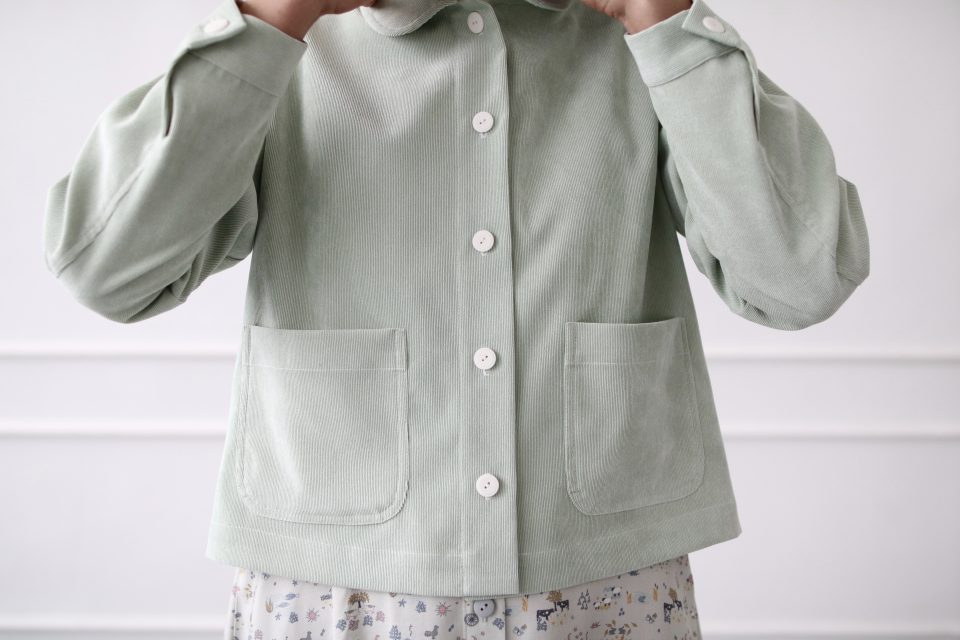 Needle-cord jacket in pale mint color - Image 5