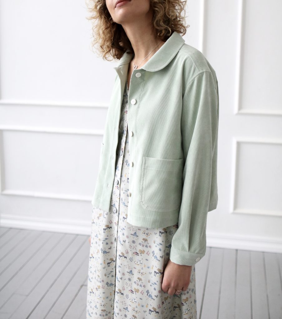 Needle-cord jacket in pale mint color - Image 4