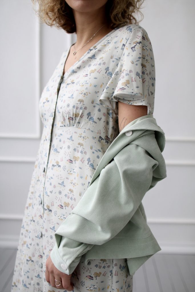 Needle-cord jacket in pale mint color - Image 2