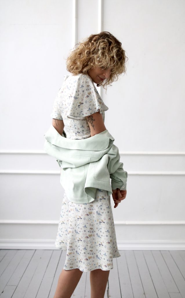 Needle-cord jacket in pale mint color - Image 1