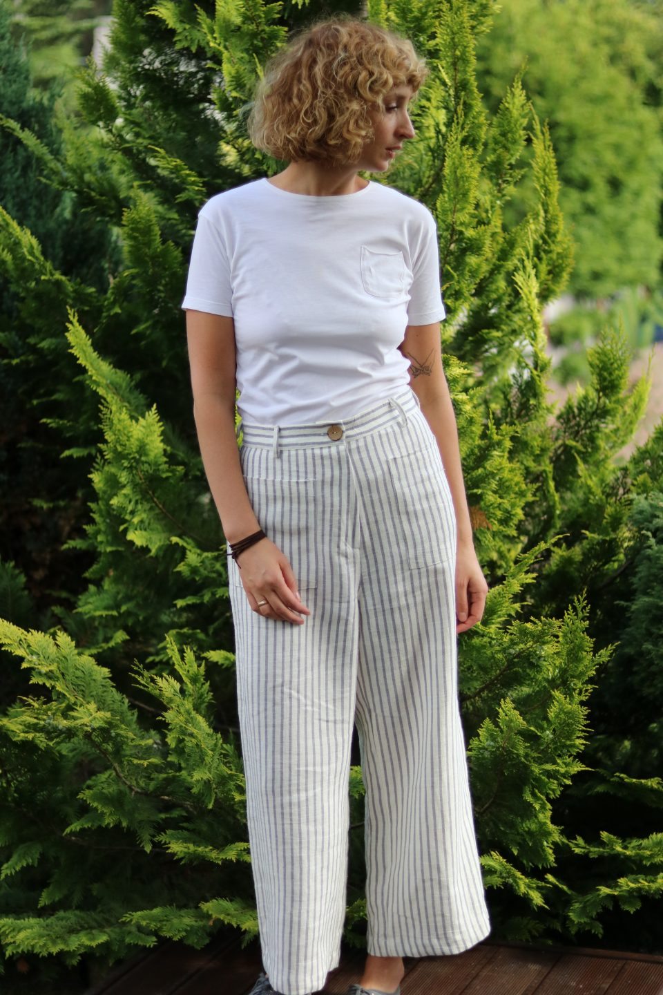 Wide Leg Linen Culottes - Image 2