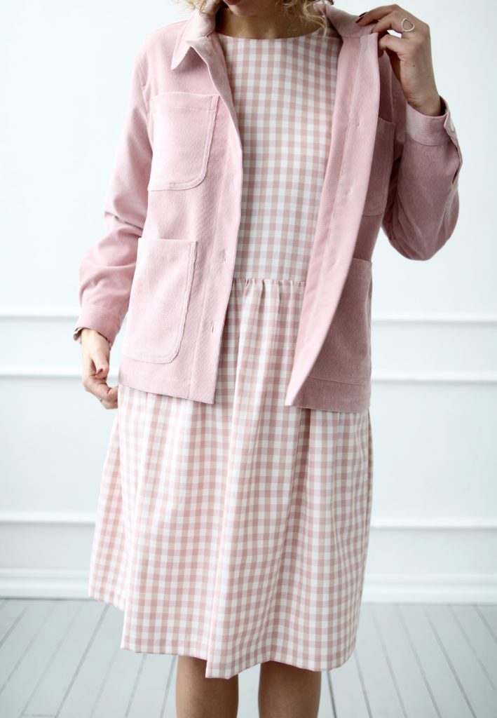 Needle-cord jacket in vintage rose - Image 1