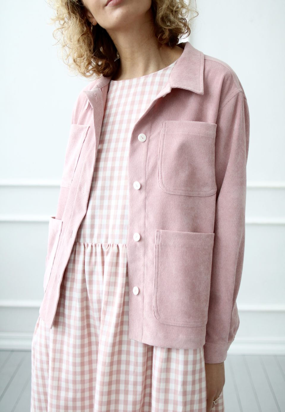 Needle-cord jacket in vintage rose - Image 3