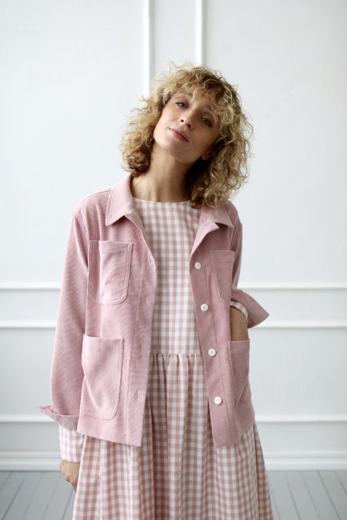 Needle-cord jacket in vintage rose - Image 4