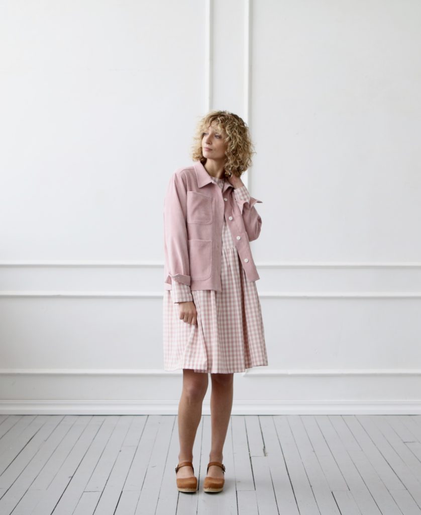 Needle-cord jacket in vintage rose - Image 5