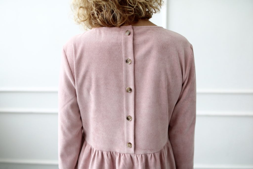 Corduroy loose fit dress in vintage rose - Image 2