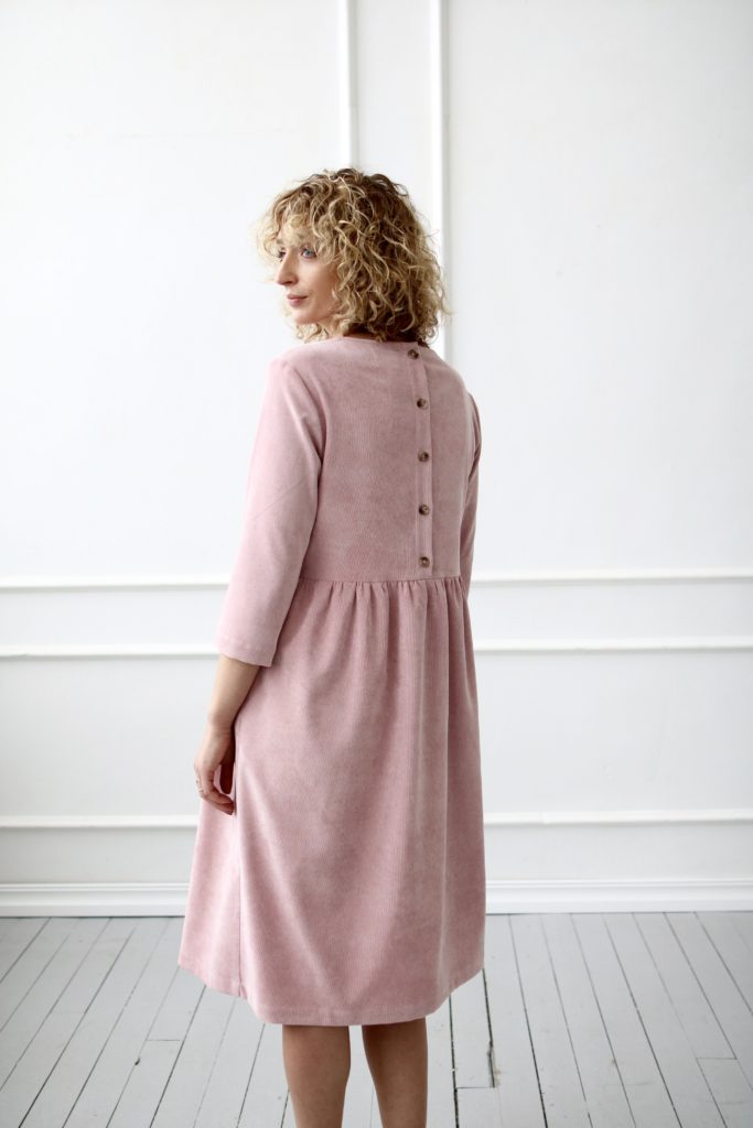 Corduroy loose fit dress in vintage rose - Image 3