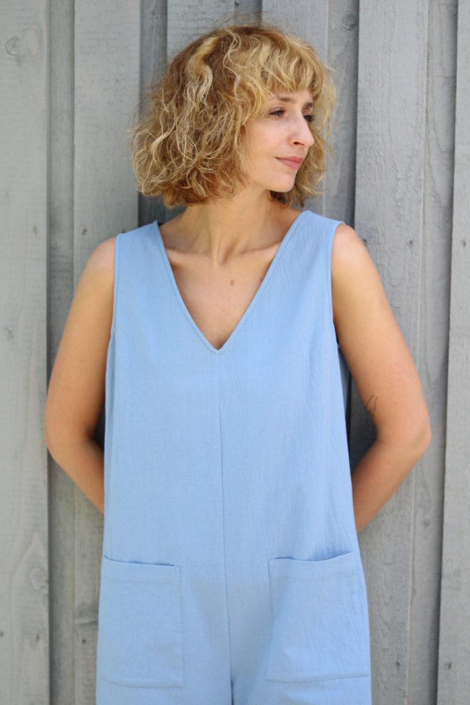Wide leg cotton summer jumpsuit - Image 1