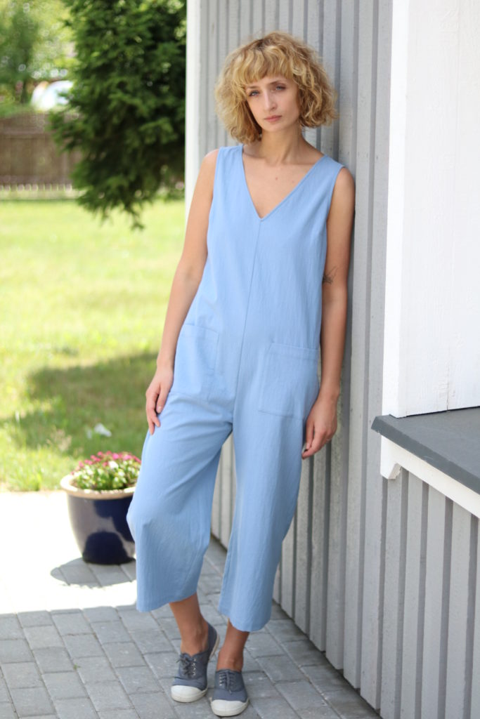 Wide leg cotton summer jumpsuit - Image 3