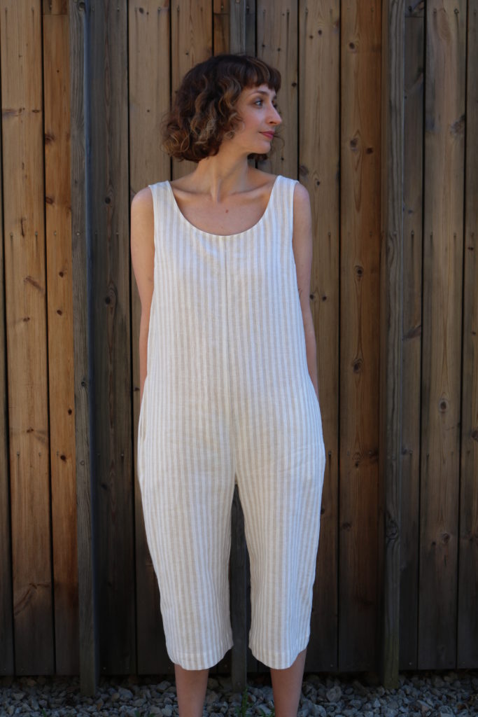 Sleeveless Wide Leg Linen Jumpsuit - Image 1