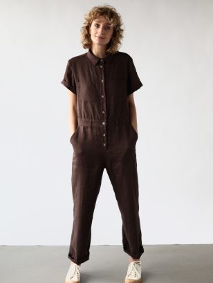 Linen patch pockets coverall jumpsuit | Jumpsuit | Sustainable clothing | OffOn clothing