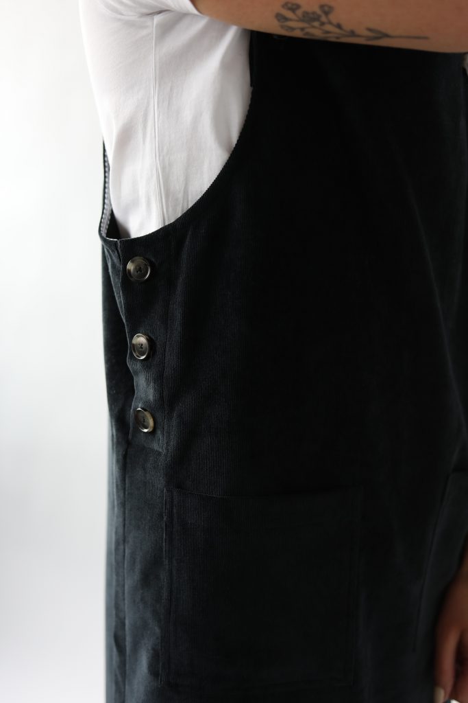 Velvet pinafore dress in black - Image 5