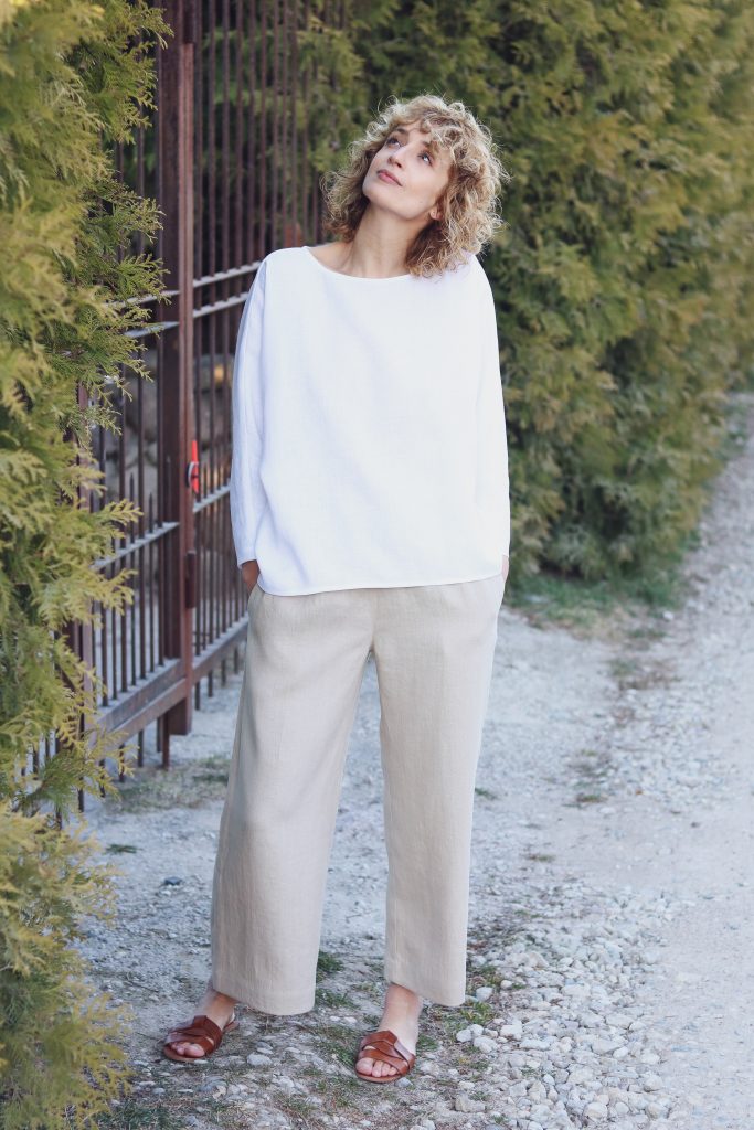 Loose linen long sleeve blouse - Image 1