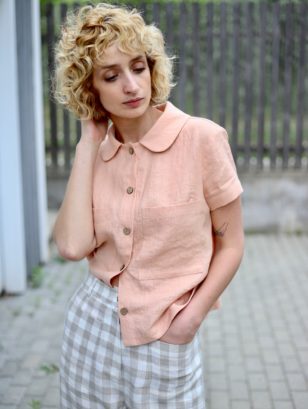Linen Pet Pan short sleeve top