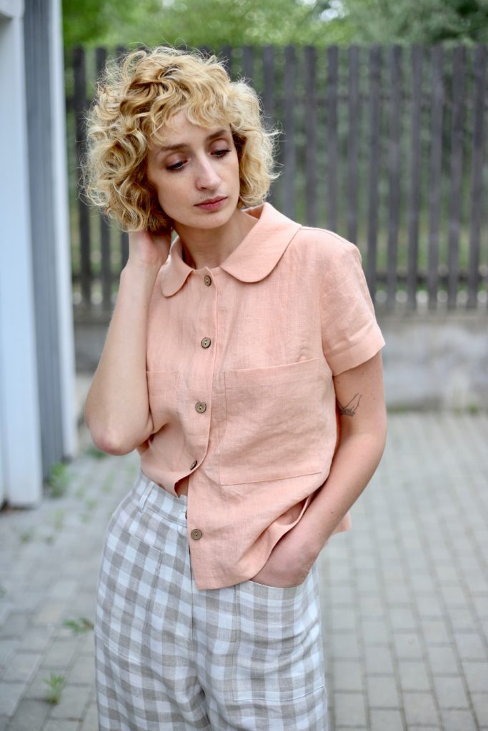 Linen Pet Pan short sleeve top