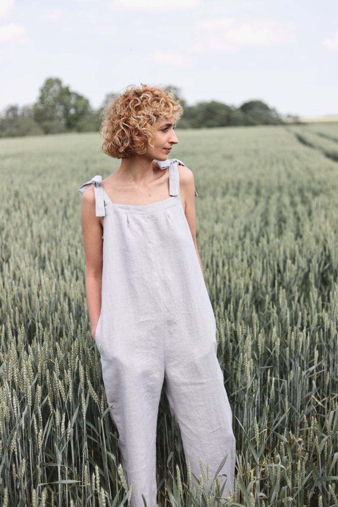 Wide straps linen summer jumpsuit - Image 1