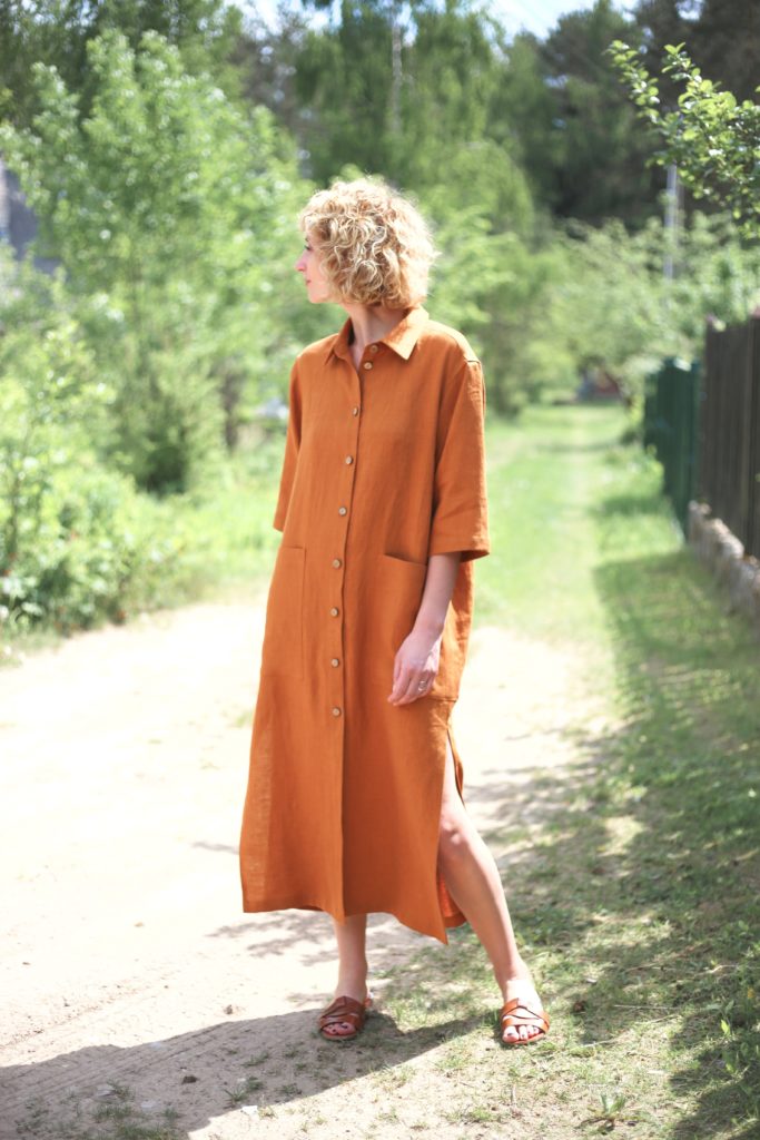 Oversize linen shirt dress - Image 1