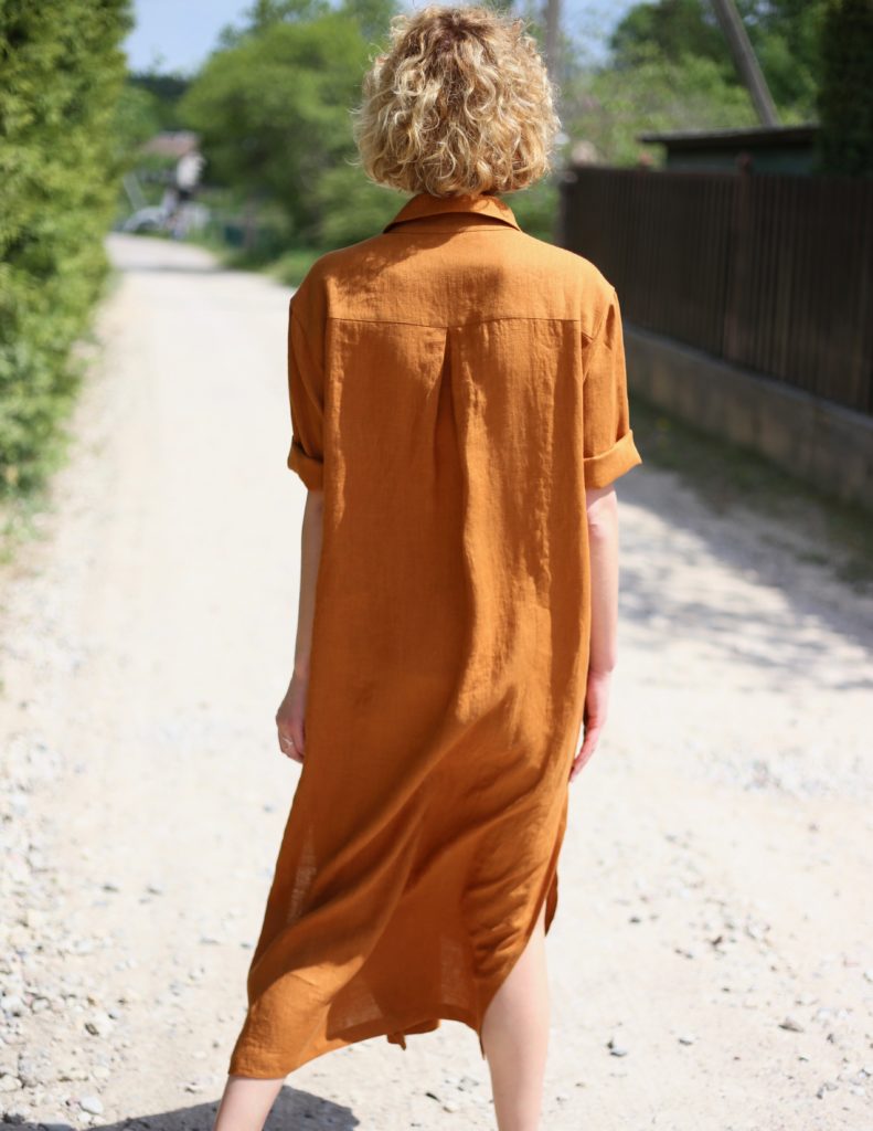 Oversize linen shirt dress - Image 2