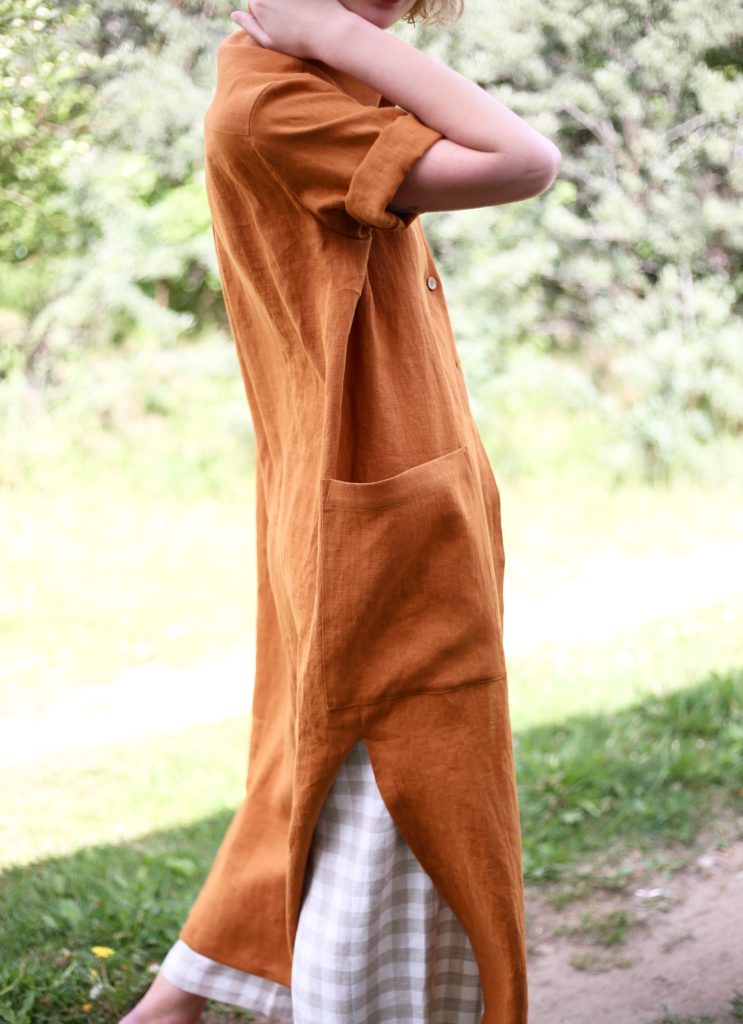 Oversize linen shirt dress - Image 3