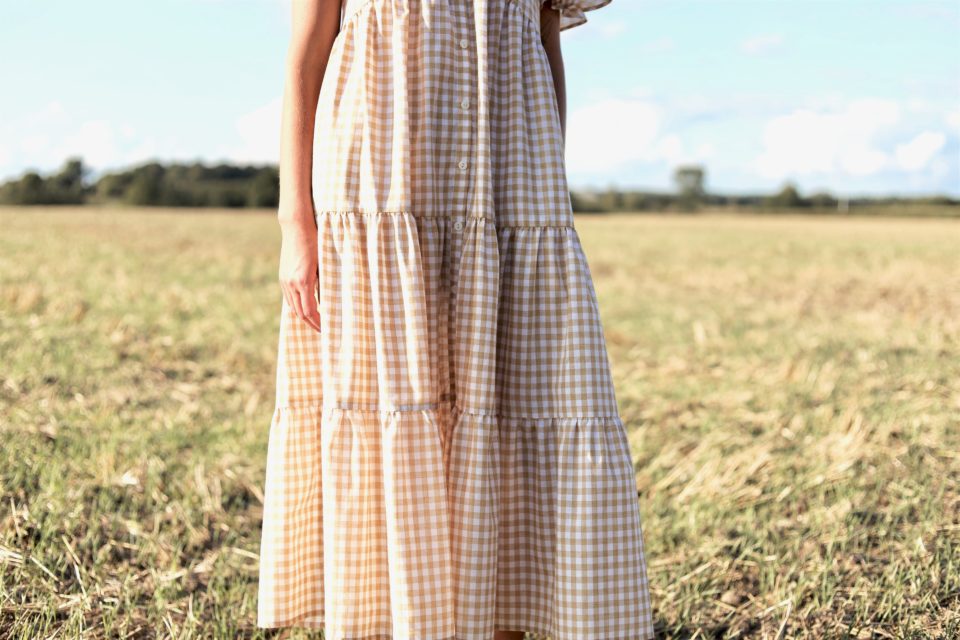 Ruffled checkered cotton dress - Image 5