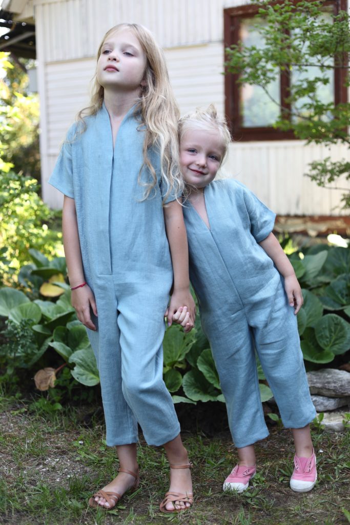 Girls linen kimono-style jumpsuit - Image 2