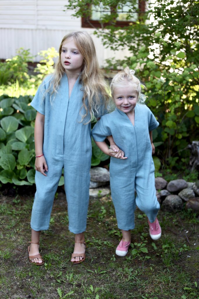 Girls linen kimono-style jumpsuit - Image 3