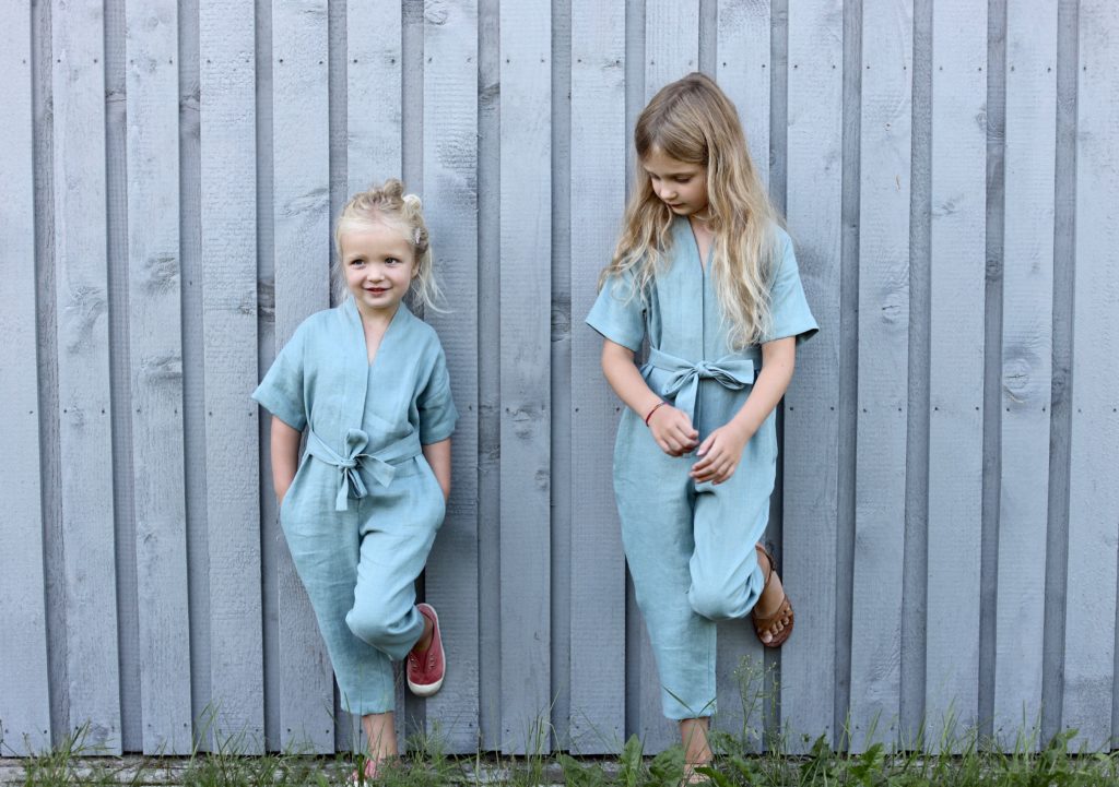 Girls linen kimono-style jumpsuit - Image 6