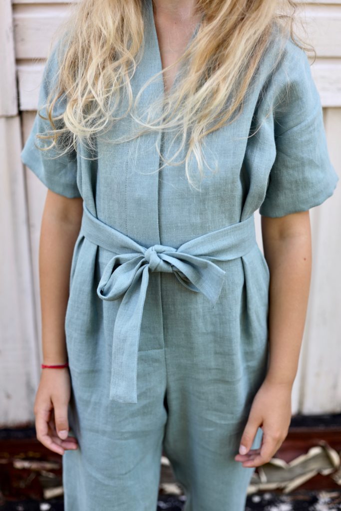 Girls linen kimono-style jumpsuit - Image 7