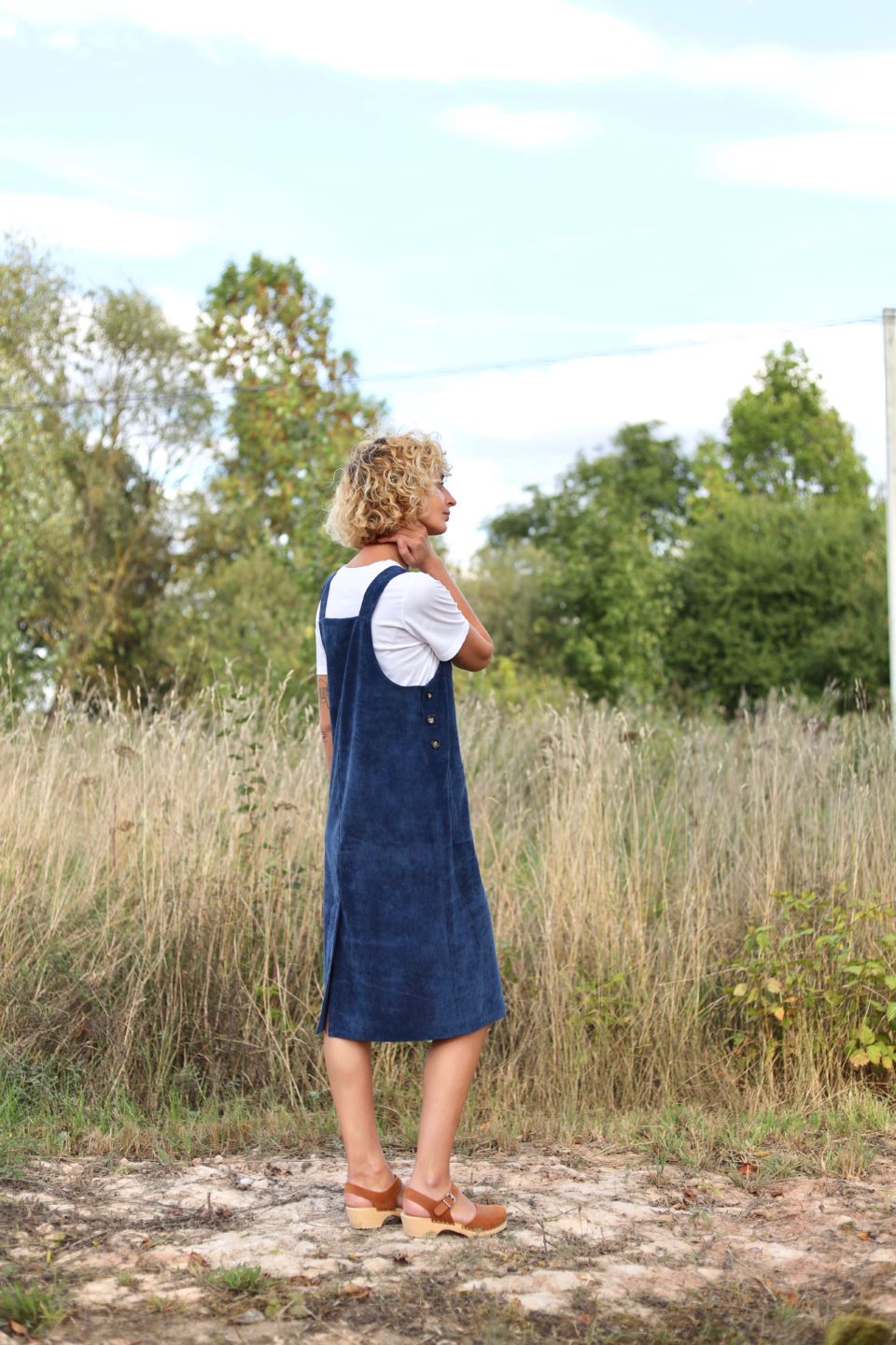 Corduroy pinafore dress - Image 1