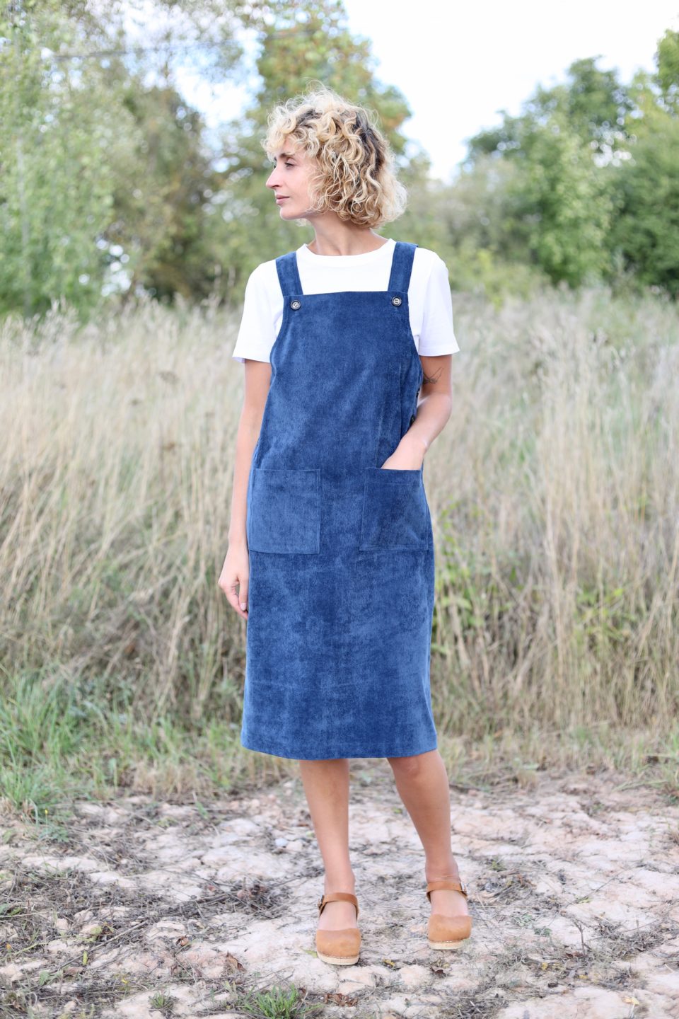 Corduroy pinafore dress - Image 2