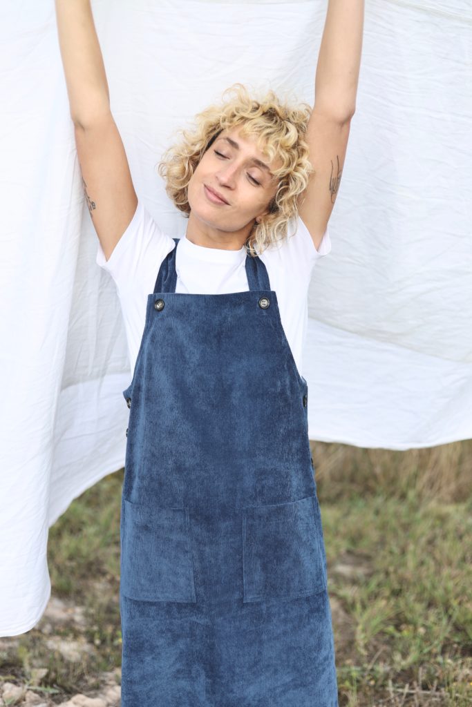 Corduroy pinafore dress - Image 4