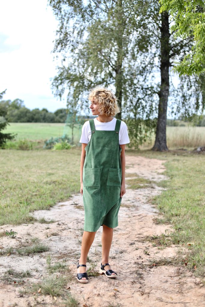 Corduroy pinafore dress - Image 1