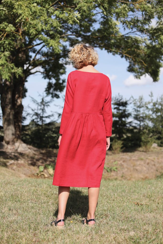 Loose fit ruffled skirt linen dress - Image 2