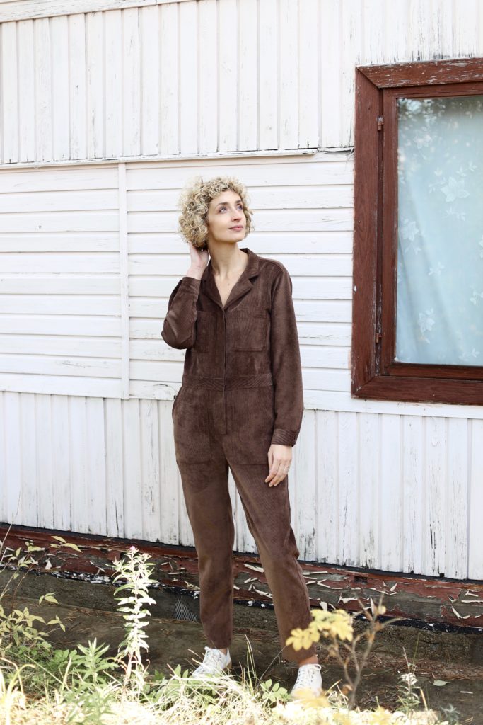 Corduroy long sleeve jumpsuit | Jumpsuits | Sustainable clothing | OffOn clothing