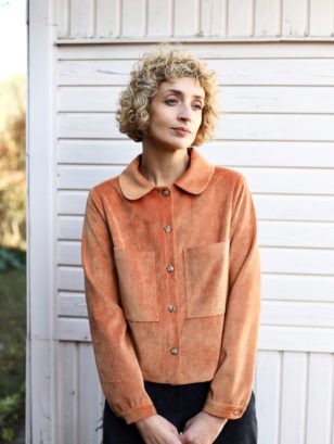 Corduroy peter pan collar jacket