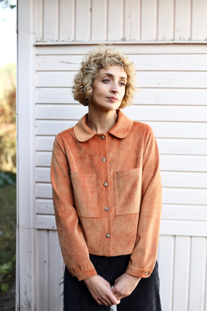 Corduroy peter pan collar jacket