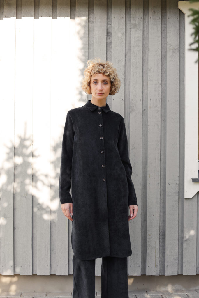 Corduroy oversize shirt dress - Image 2