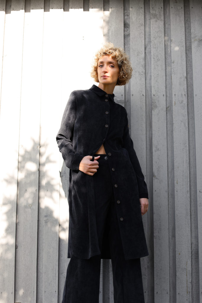 Corduroy oversize shirt dress - Image 3