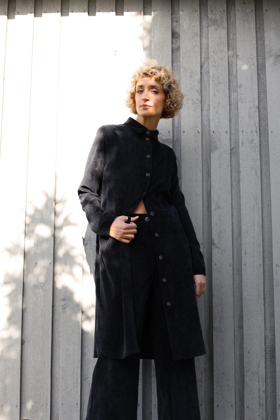 Corduroy oversize shirt dress - Image 3