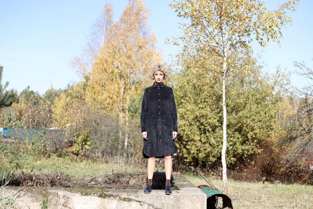 Corduroy oversize shirt dress | Dress | Sustainable clothing | OffOn clothing