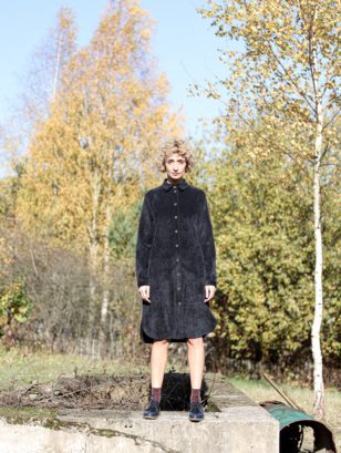 Corduroy oversize shirt dress | Dress | Sustainable clothing | OffOn clothing