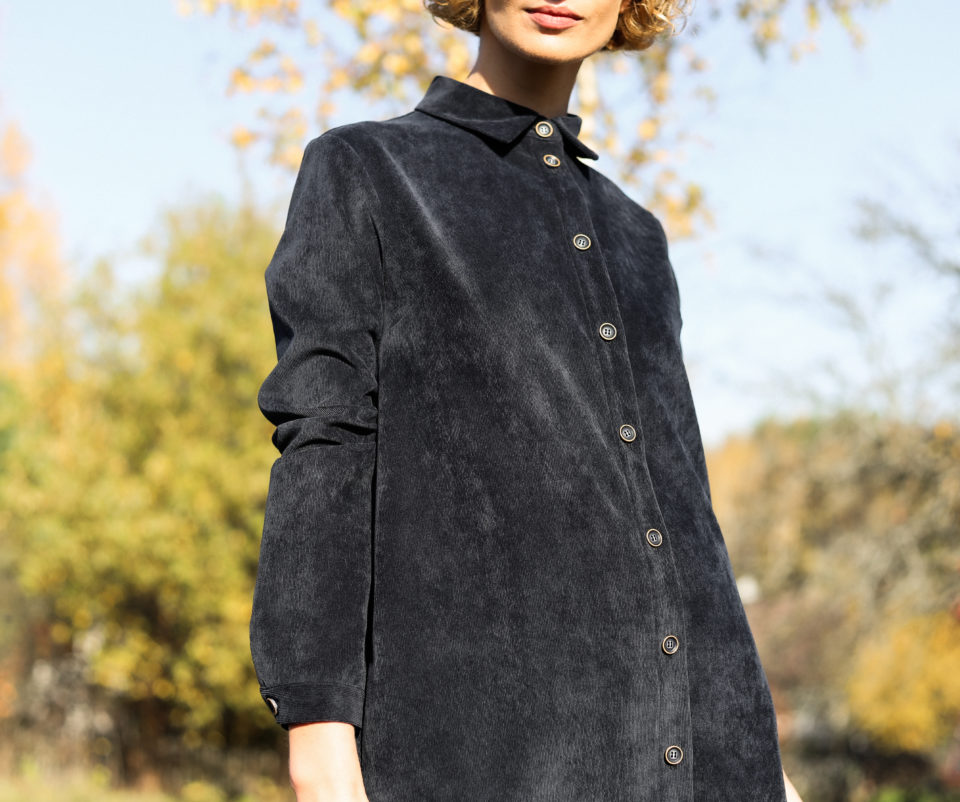 Corduroy oversize shirt dress - Image 1