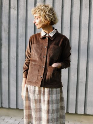 Corduroy shirt collar jacket