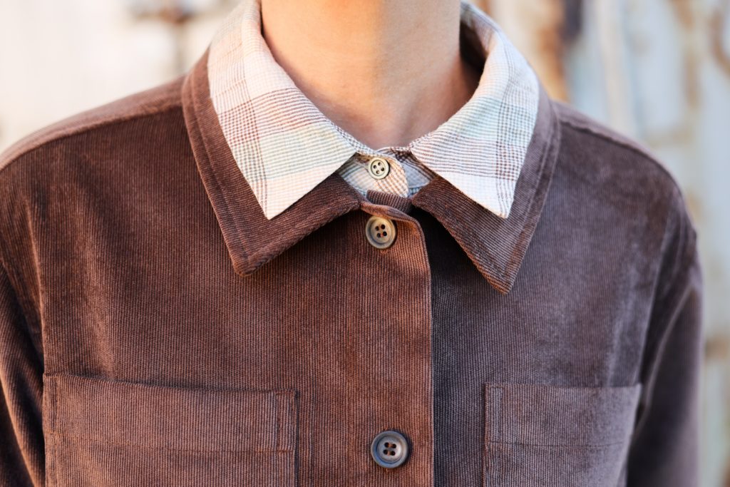 Corduroy shirt collar jacket - Image 1