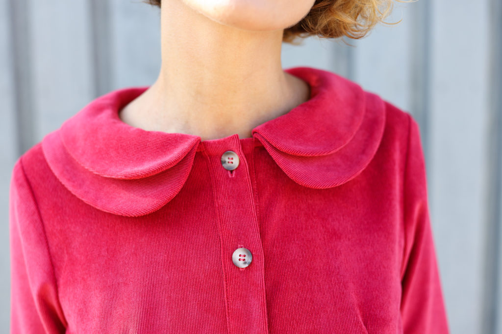 Fitted Corduroy Long Sleeve Dress - Image 2